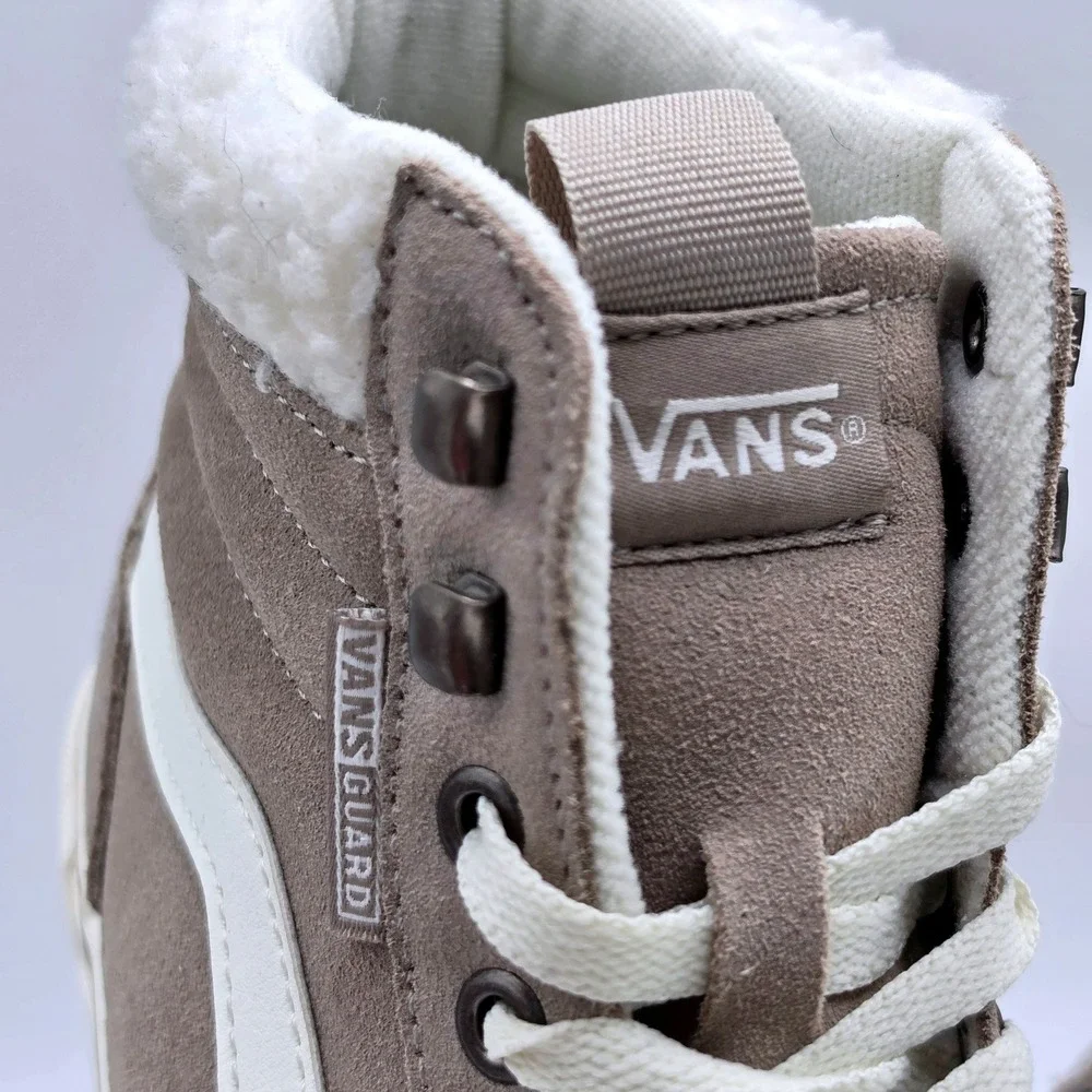 Vans Sk8-Hi MTE Vansguard Women Size 10 Taupe Excellent Suede Sherpa Sneakers